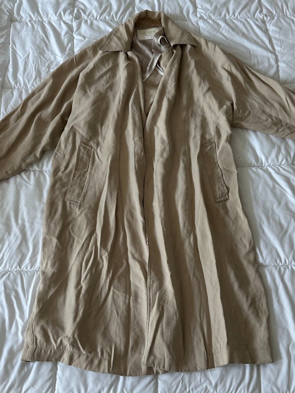 ZARA WOMAN LIGHT TRENCH COAT BEIGE SIZE M